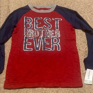 Carter's Red and Blue Long Sleeve Tee Best Brother Ever